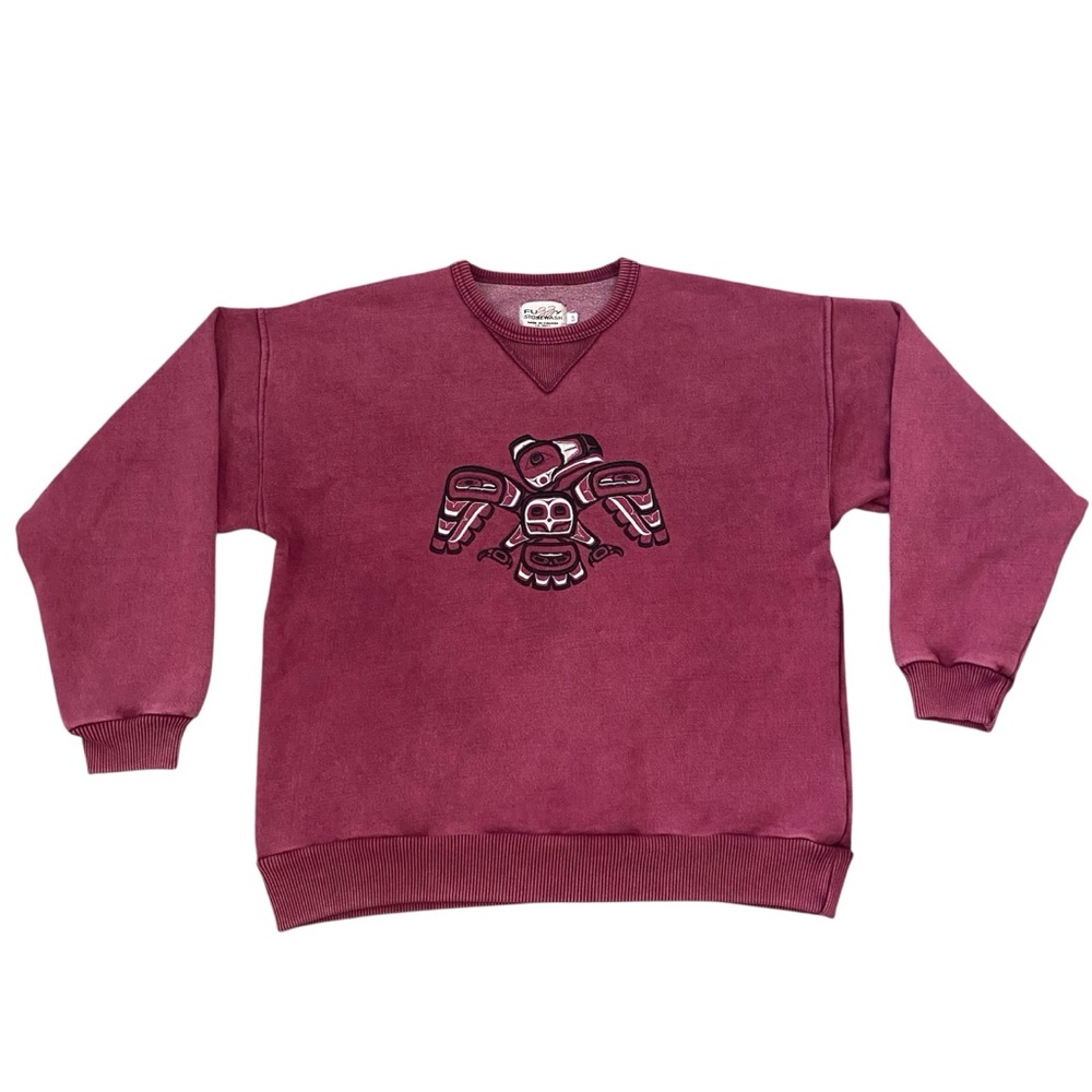Fuzzy Stonewash vintage Native American Eagle sweatshirt Womens size small